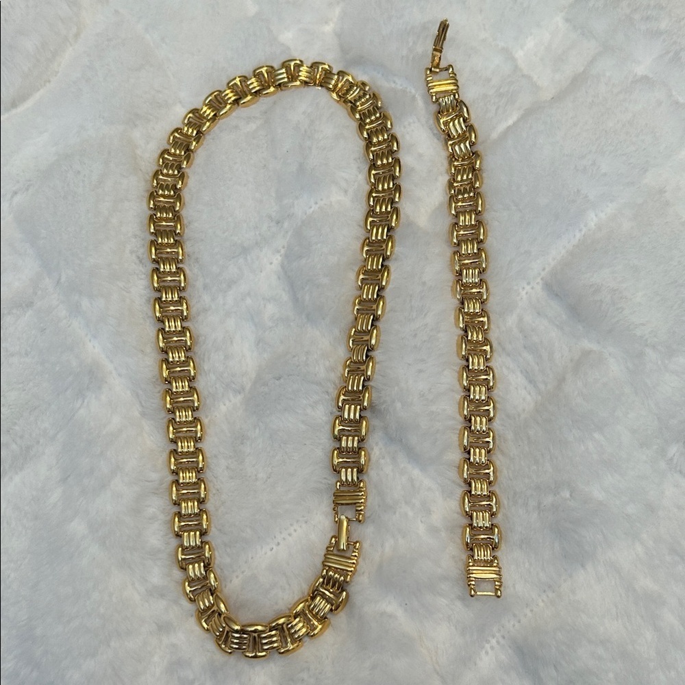 Napier Gold-Tone Necklace and Bracelet Set